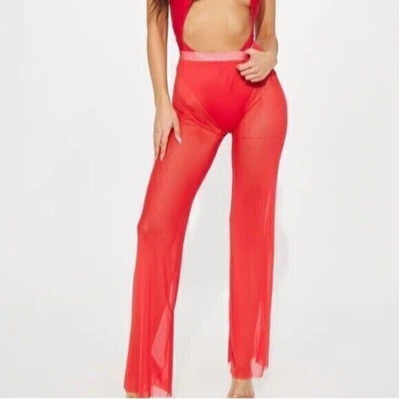 Fashion Nova Other - Spicy Hot High Waisted Mesh Swim Cover Up Pant‎ Size M RefM017